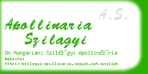 apollinaria szilagyi business card